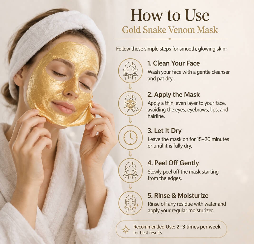 Venom Retinol Gold Glass Face Mask | Peptide Effect | Net: 100g - Image 5