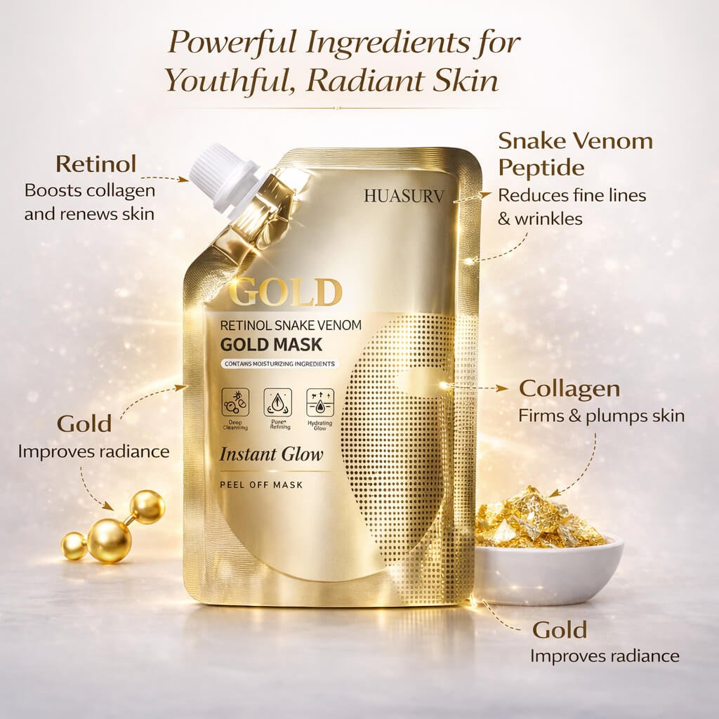 Venom Retinol Gold Glass Face Mask | Peptide Effect | Net: 100g - Image 6